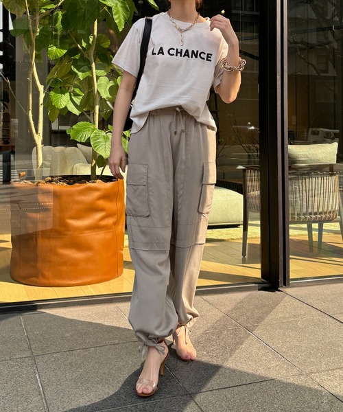 「DouDou」 「siro de labonte」半袖Tシャツ FREE グレイッシュベージュ レディース_画像6