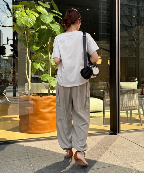 「DouDou」 「siro de labonte」半袖Tシャツ FREE グレイッシュベージュ レディース_画像7