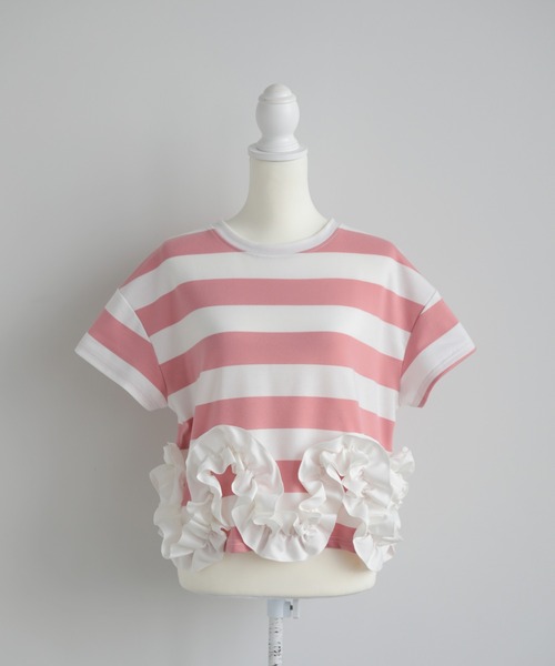 Myu（ミュー） tシャツ 半袖 ボーダーフリルTシャツ(半袖） レディース 