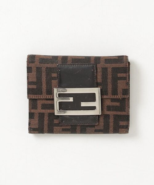 FENDI ズッカ 三つ折り財布 ブラウン FENDI（フェンディ） ズッカ 三つ折り 財布 - ブラウン レディース
