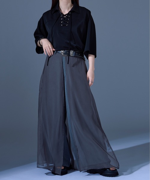 「Ellno Loset」 半袖シャツ SMALL ブラック メンズ_画像4