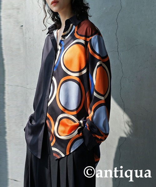 「antiqua」 長袖シャツ ONESIZE ブラック系その他 レディース_画像3