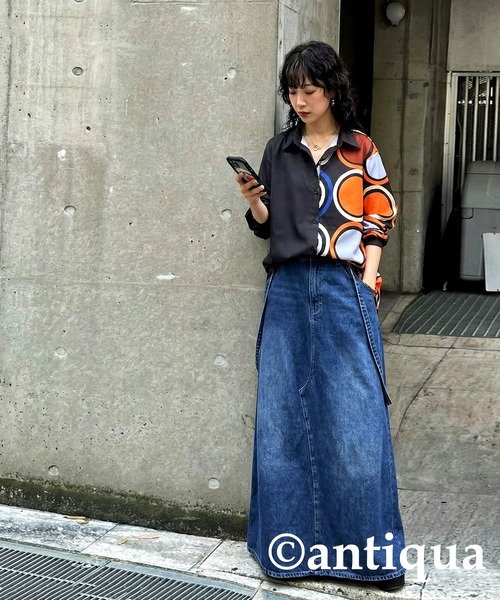 「antiqua」 長袖シャツ ONESIZE ブラック系その他 レディース_画像4