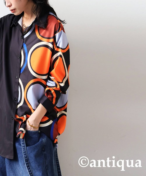 「antiqua」 長袖シャツ ONESIZE ブラック系その他 レディース_画像5