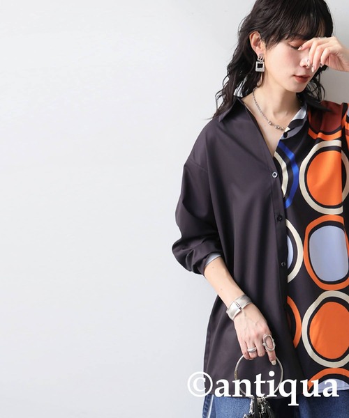「antiqua」 長袖シャツ ONESIZE ブラック系その他 レディース_画像6