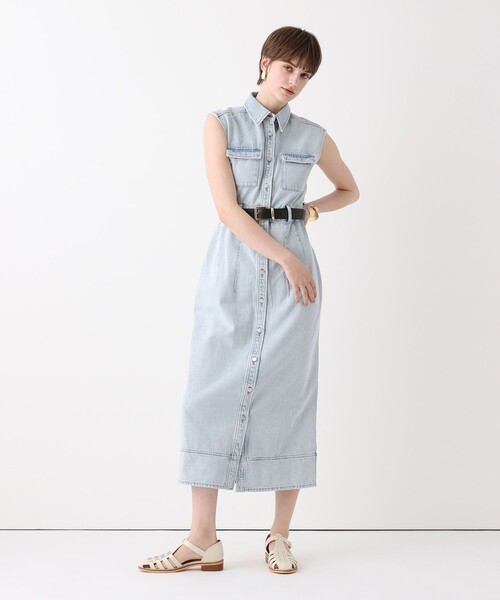 「allureville」 シャツワンピース 2 ブルー レディース_画像6