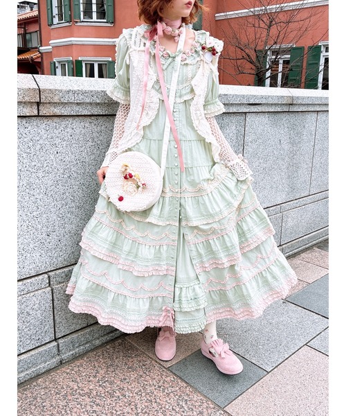 PINK HOUSE（ピンクハウス） ワンピース 半袖 ローズモチーフいっぱい