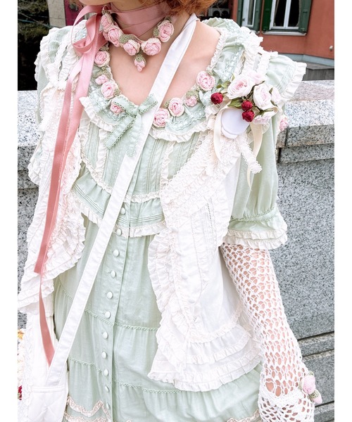 PINK HOUSE（ピンクハウス） ワンピース 半袖 ローズモチーフいっぱい
