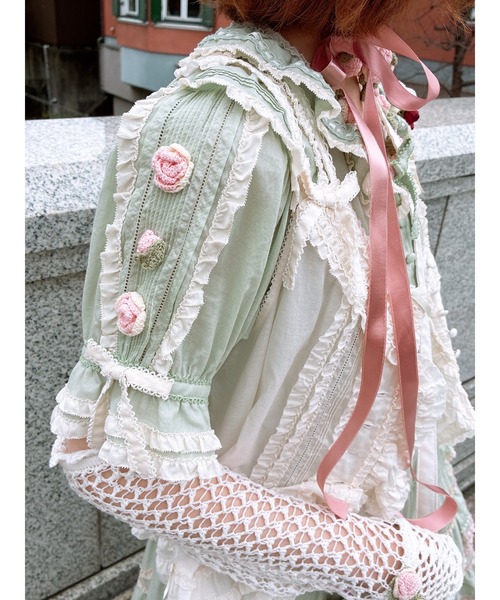 PINK HOUSE（ピンクハウス） ワンピース 半袖 ローズモチーフいっぱい