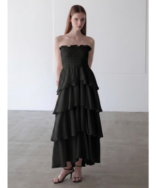 最終お値下け celon frill tiered maxi dress S celon ワンピース frill tiered maxi dress : ZOZOTOWN Yahoo!店