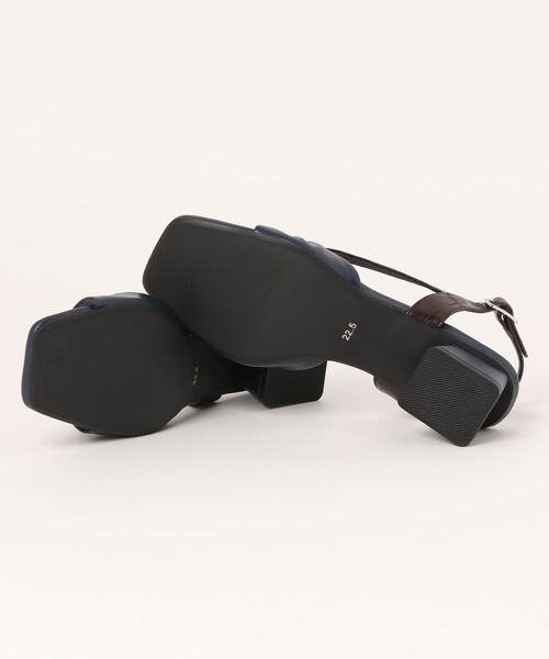 「NEUE THE MARKET」 ヒールサンダル 24.5cm ブラウン レディース_画像3