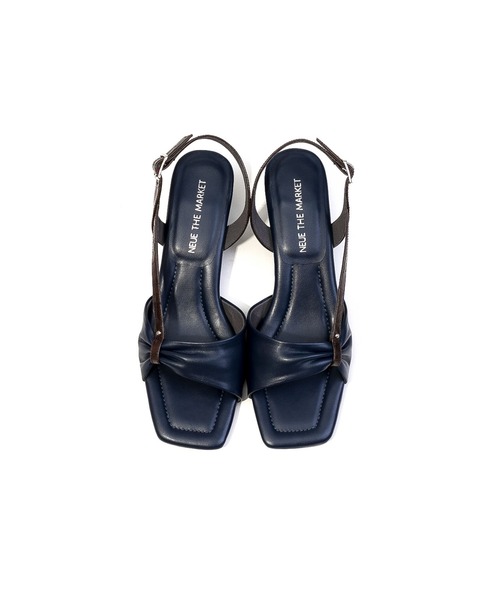 「NEUE THE MARKET」 ヒールサンダル 24.5cm ブラウン レディース_画像6