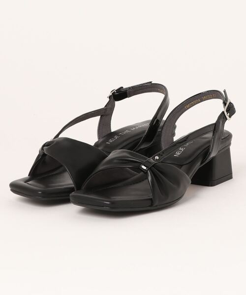 「NEUE THE MARKET」 ヒールサンダル 24.5cm ブラウン レディース_画像9