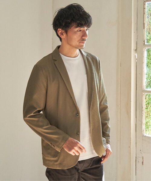 「IKKA LOUNGE」 テーラードジャケット L ベージュ メンズ_画像4