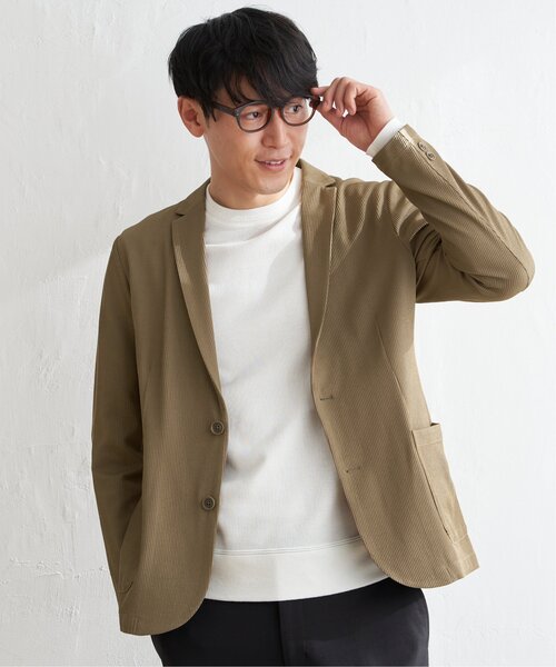 「IKKA LOUNGE」 テーラードジャケット L ベージュ メンズ_画像9