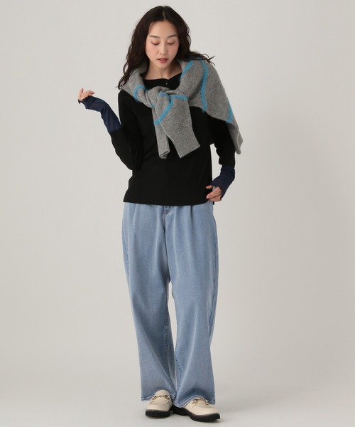 「Elura」 デニムパンツ LARGE ブラウン レディース_画像5