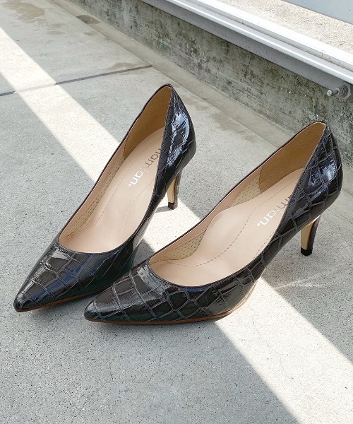 パンプス Icon Colors ポインテッドトゥ クロコ 7 0cmヒール 全品送料無料