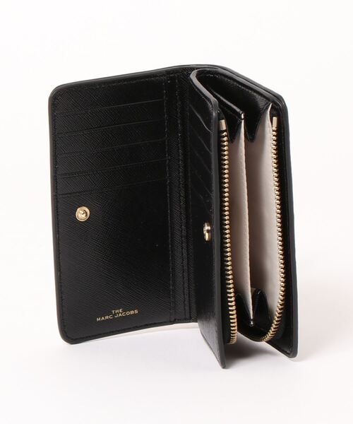 マークジェイコブス スナップショット 二つ折り財布 レザー 黒 ■U90 MARC JACOBS】マークジェイコブス 二つ折り財布 スナップショット 黒