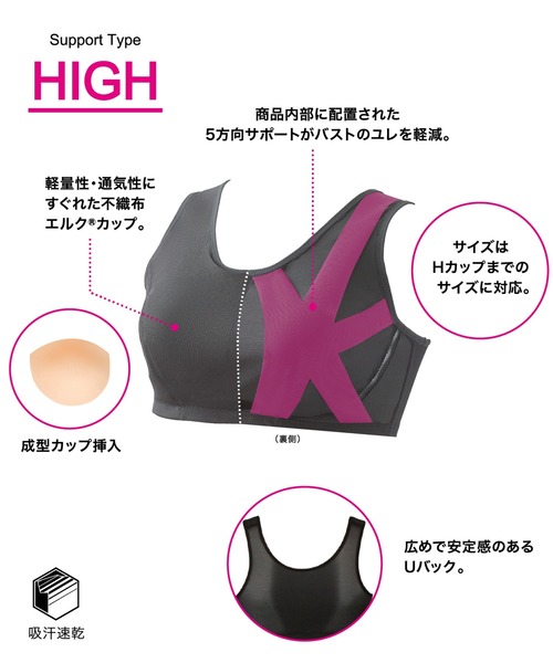 CW-X スポーツブラ 「スポーツゆれケアブラ」 ハイ サポートタイプ