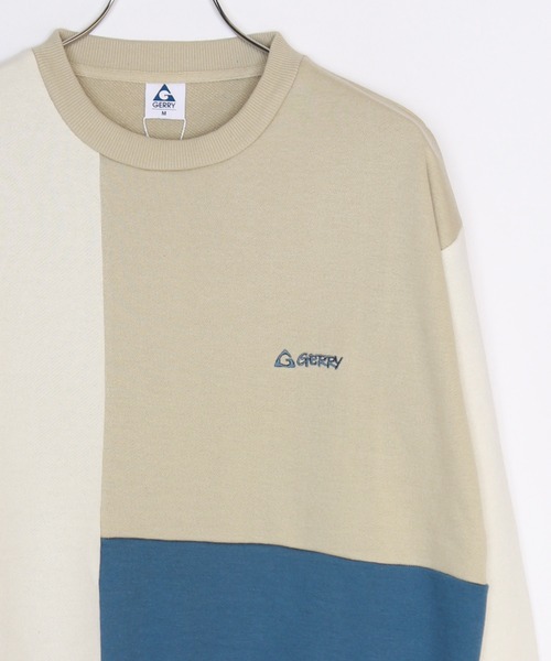 GERRY（ジェリー） トレーナー スウェット 裏毛ワンポイント刺繍 切替