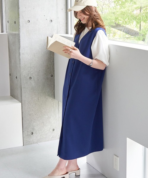 DES PRES ロングジレワンピース サイズ36 CHIC STYLE ベスト ジレ 「大きいサイズ」ロングジレワンピース