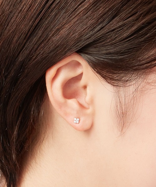 va vendome aoyama ピアス K10ホワイトゴールド キュービック 