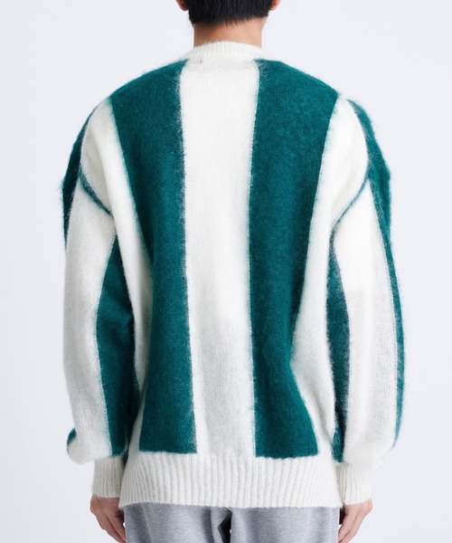 カーディガン 「COGNOMEN/コグノーメン」FOOTBALL STRIPE KNIT CARDIGAN メンズの画像