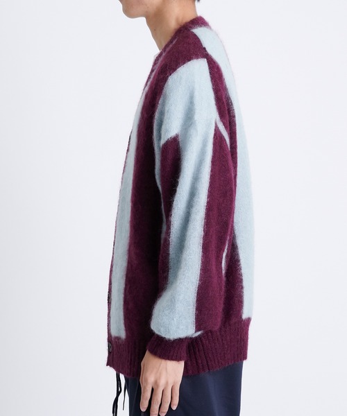 カーディガン 「COGNOMEN/コグノーメン」FOOTBALL STRIPE KNIT CARDIGAN メンズの画像