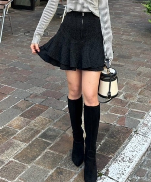 rienda パンツ レイヤードヘムコルセットSSパンツ レディース