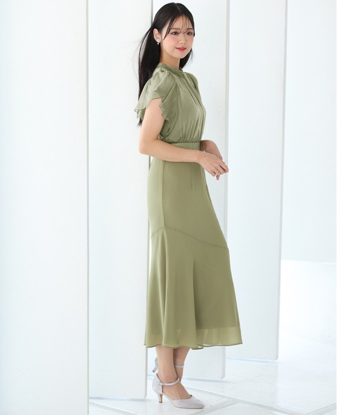 美品◆PourVous マーメイドパーティドレスMお呼ばれ 結婚式 オケージョン PourVous ドレス マーメイドワンピースドレス大きいサイズミニ丈