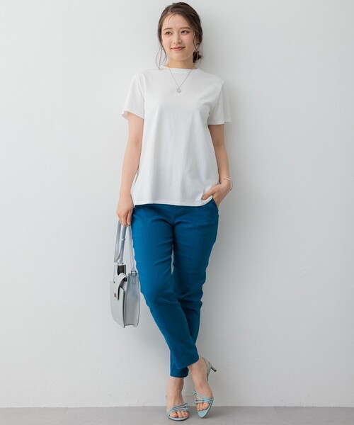 23区今季新品未使用洗えるリネンレーヨンストレッチ テーパード パンツサイズ36 洗える】リネンレーヨンストレッチ テーパードパンツ / 23区