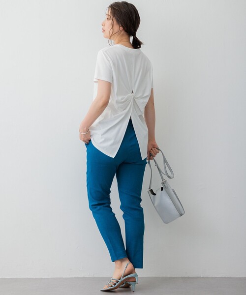 23区 パンツ 「洗える」リネンレーヨンストレッチ テーパード