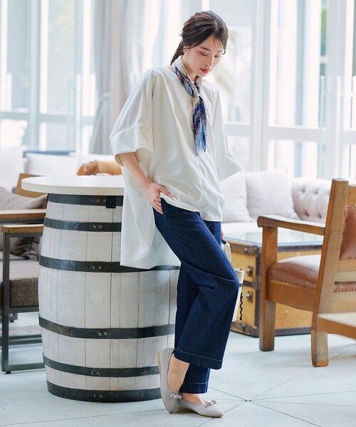 Tiaclasse パンプス 歩きやすい プチリボンニットフラットパンプス