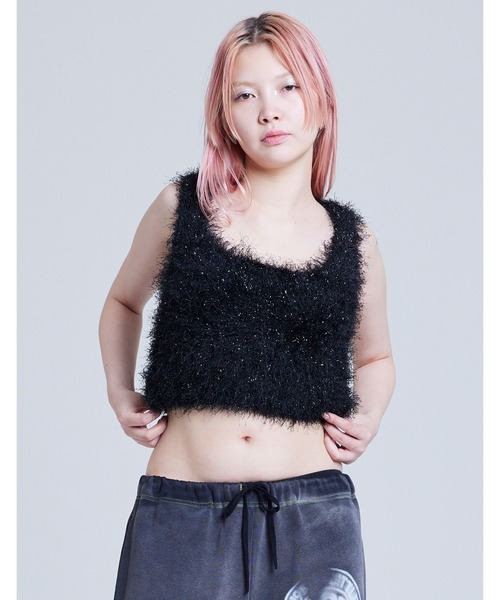 タンクトップ ノースリーブ knit tank vest レディース