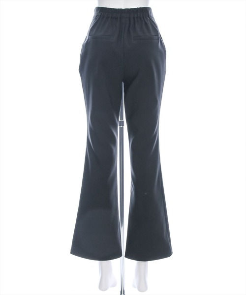 clear スラックス パンツ ストレッチピンタックフレアパンツ「低