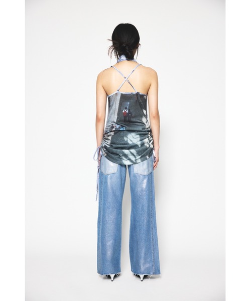 パンツ デニム ジーンズ 「限定展開」METALIC DOUBLE BELT FLARE PT 
