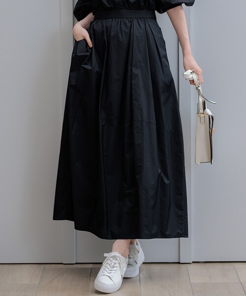 ナイロン ツイルミック ススカート Gleamy/グリーミー ナイロンラインスカート（ロング・マキシ丈スカート