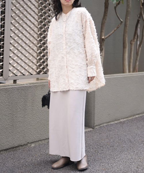 ＆HALF ロング スカート セルフカットイージーIラインスカート