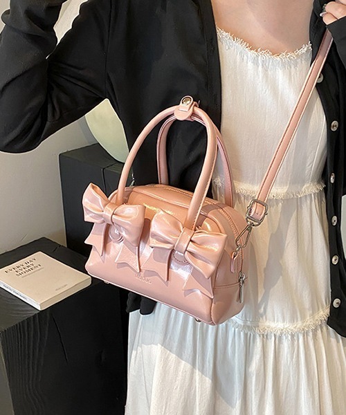 c.u.l ハンドバッグ リボンデザイン ミニボストンバッグ