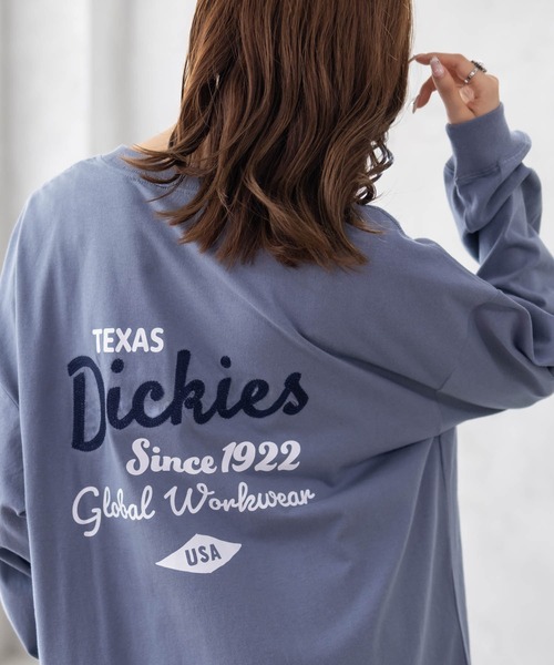 Dickies（ディッキーズ） tシャツ ロゴ刺繍チュニックロンT レディース