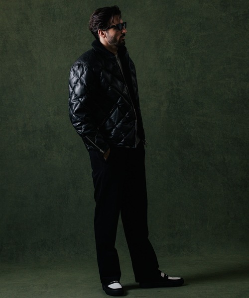 ダウンジャケット ダウン DIAMOND QUILT LAMB LEATHER DOWN JACKET / ダイヤ柄キルトラムレザー ダウンジャケットの画像