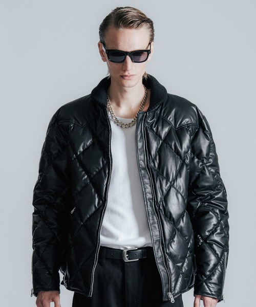 ジャケット・アウター The Crimie Quilt Lamb Leather Jacket CRIMIE（クライミー） ダウンジャケット ダウン DIAMOND QUILT LAMB
