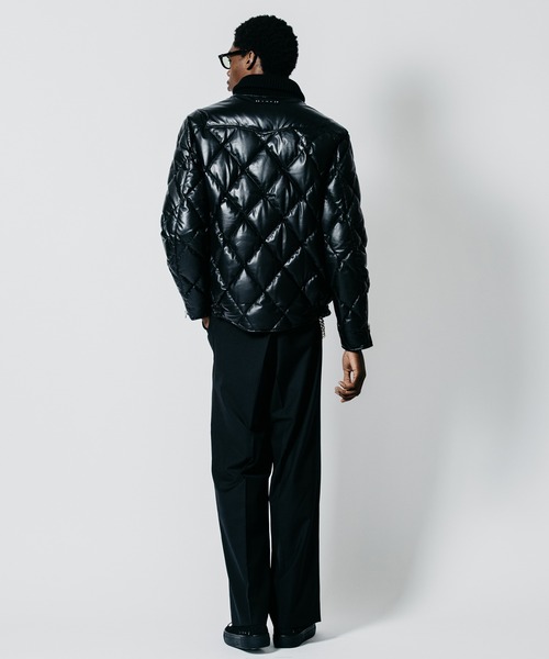 CRIMIEキルティングレザーダウンライダースジャケットクライミーL CRIMIE（クライミー） ダウンジャケット ダウン DIAMOND QUILT LAMB