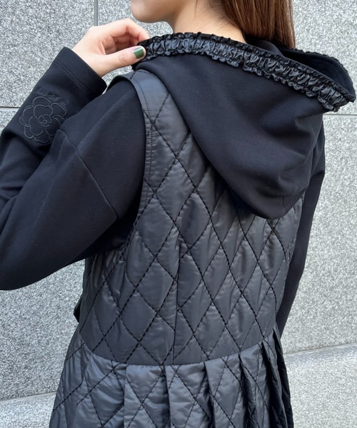 INGEBORG ワンピース フリル使いフーディワンピース レディース 