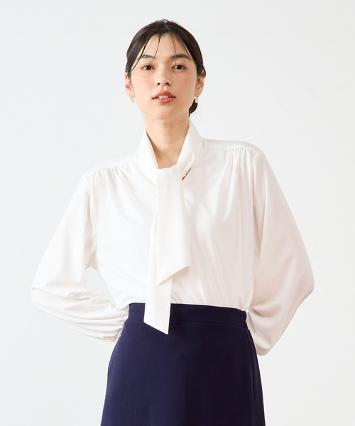 ブラウス シャツ 「noir」入卒園式・卒業式・入学式・お仕事にも困らない カットクレープ　ブラウス レディース