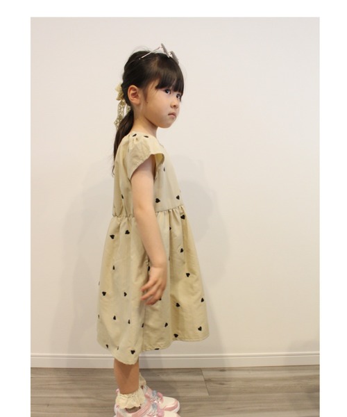 TARKER ワンピース ハート刺繍ナイロンワンピース キッズ 子供服