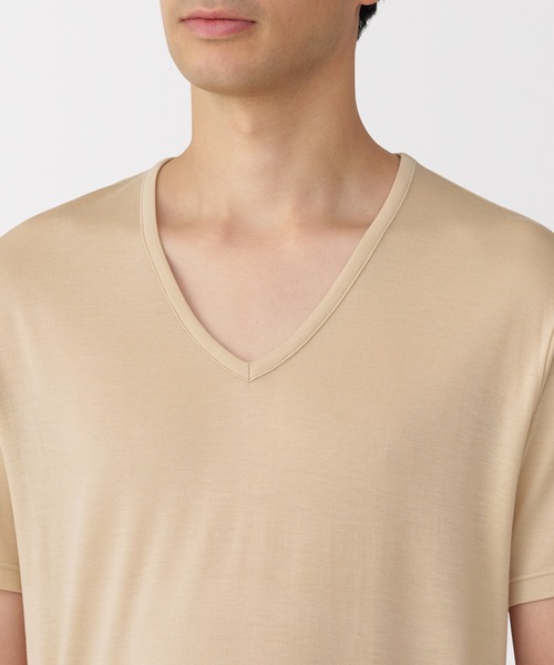 無印良品（MUJI） インナーシャツ 肌着 紳士 ひんやりなめらか V