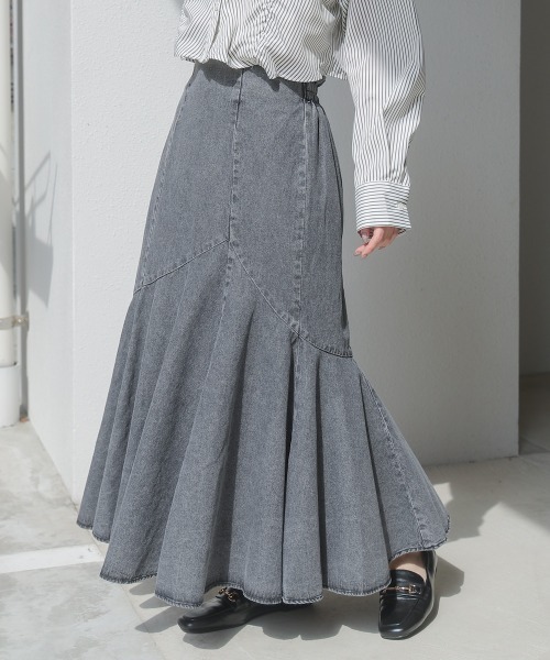 BAB（バブ） デニムスカート 8ozケミカルデニム変形マーメイドスカート