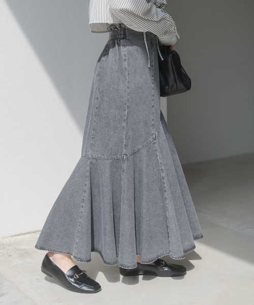 BAB（バブ） デニムスカート 8ozケミカルデニム変形マーメイドスカート