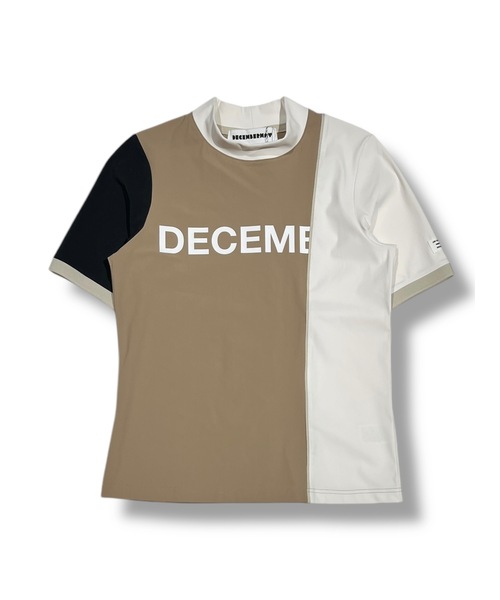 tシャツ Bi-color logo mock neck half sleeve shirt レディース_3